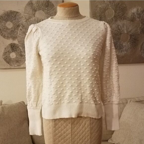 Halogen Dot Knit Balloon Sleeve Sweater sz Small. - Picture 1 of 5